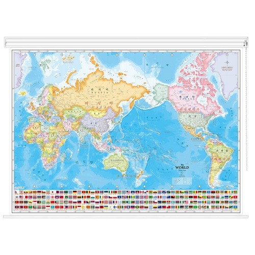 세계지도 국기 (한글영문표기) 롤스크린